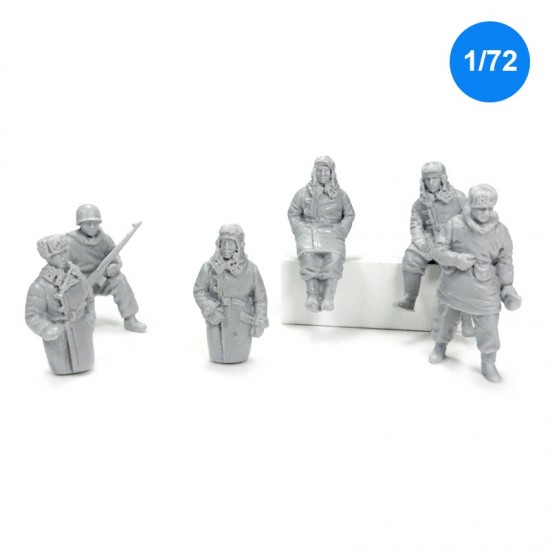 1/72 Soviet Crew & Scout in Winter Uniform (6 figures)