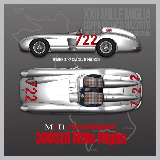 1/12 Mercedes-Benz 300SLR Mille Miglia 1955 Winner #722 Stirling Moss/Denis Jenkinson