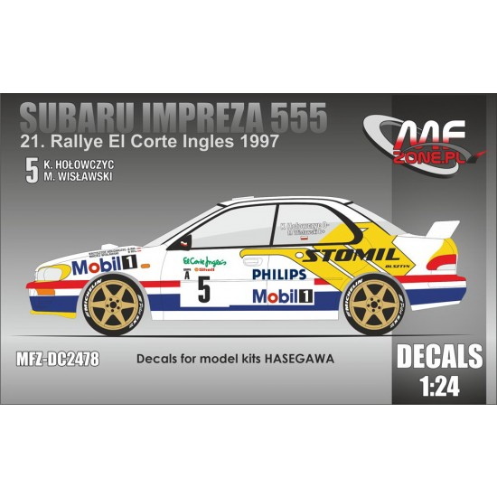 1/24 Subaru Impreza 555 K. Holowczyc 1997 Decal for Hasegawa