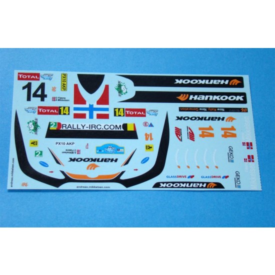 1/24 Ford Fiesta s2000 - GEKO Ypres Rally 2010 Decal for Belkits BEL-002