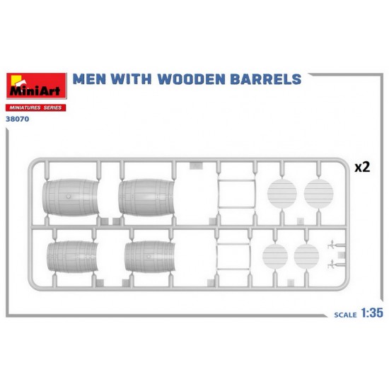 1/35 Men with Wooden Barrels (2 figures & 2 barrels)