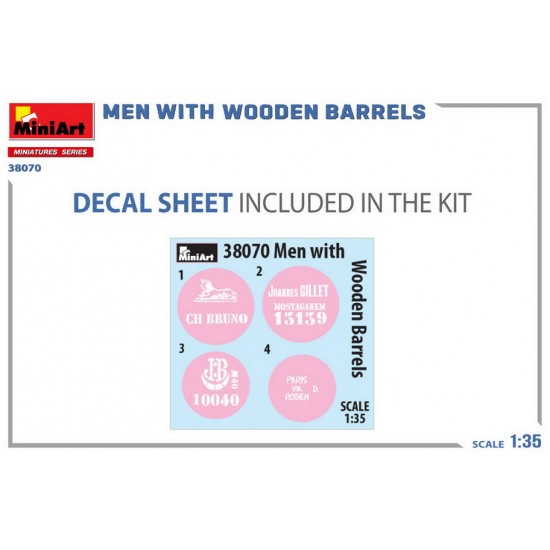 1/35 Men with Wooden Barrels (2 figures & 2 barrels)