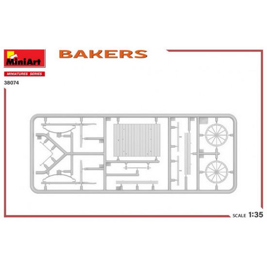 1/35 Bakers: 2 Figures, Wooden Crates w/Bakery Products