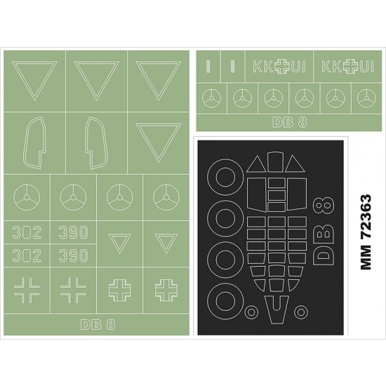 1/72 DB-8A/3N Canopy (Outside & Inside) & Insignia Masks for Special Hobby kit #72465