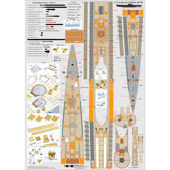 1/72 U-Boat Type IX C Detail up Set for Revell kit #05114