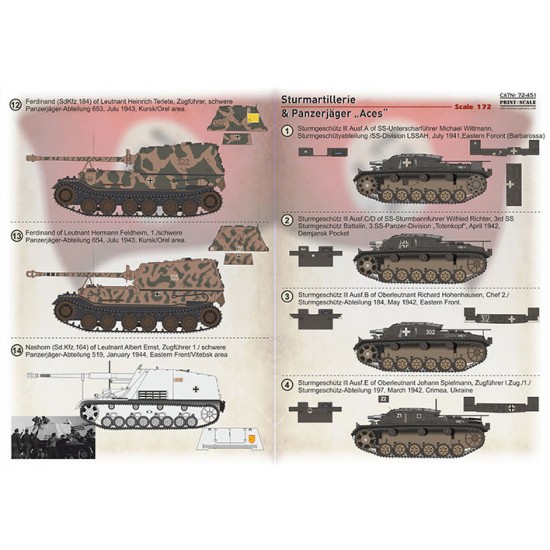 Decals for 1/72 Sturmartillerie and Panzerjager Aces