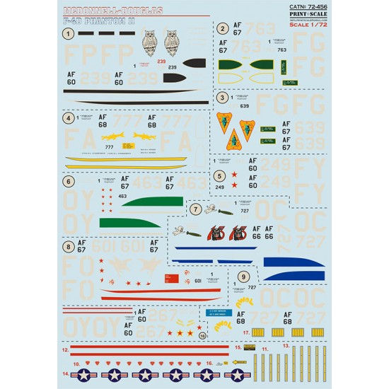 Decals for 1/72 McDonnel Douglas F-4D Phantom II