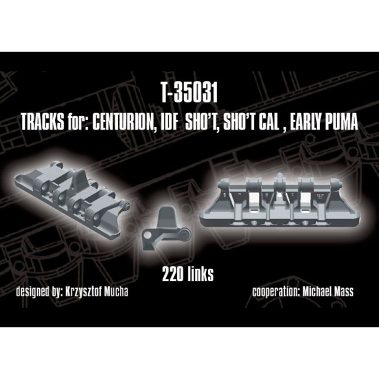 1/35 Tracks for IDF Centurion, Shot, Shot Cal (Shot Kal), Puma (early), Olifant