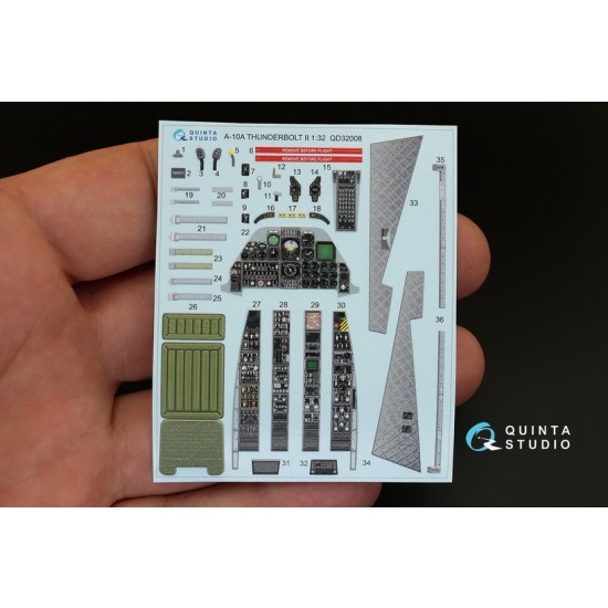 1/32 A-10A Interior Detail Set (on decal paper) for Trumpeter Kit