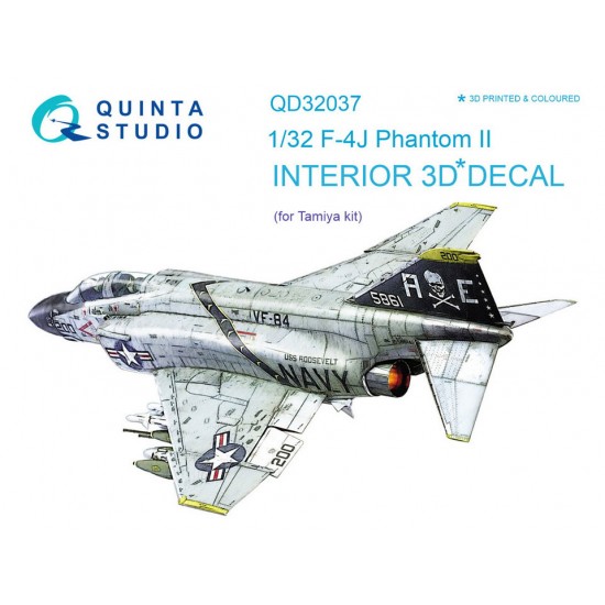 1/32 F-4J 3D-Printed & Coloured Interior Decals for Tamiya kit