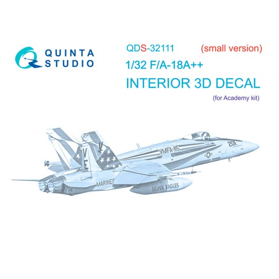 1/32 F/A-18A++ 3D-Printed & Coloured Interior on Decal Paper for Academy kits (small ver)