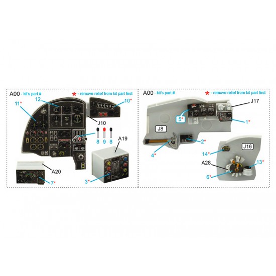 1/48 DH Mosquito B Mk.IV/PR Mk.IV Interior on Decal Paper for Tamiya (small)