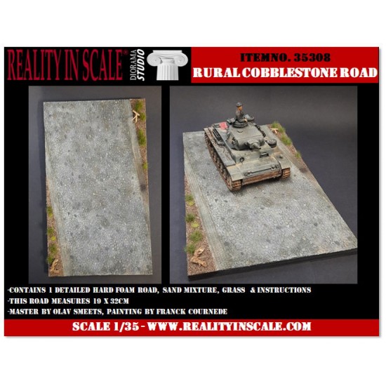 1/35 Rural Cobblestone Road (19 x 32 x 0.8cm)