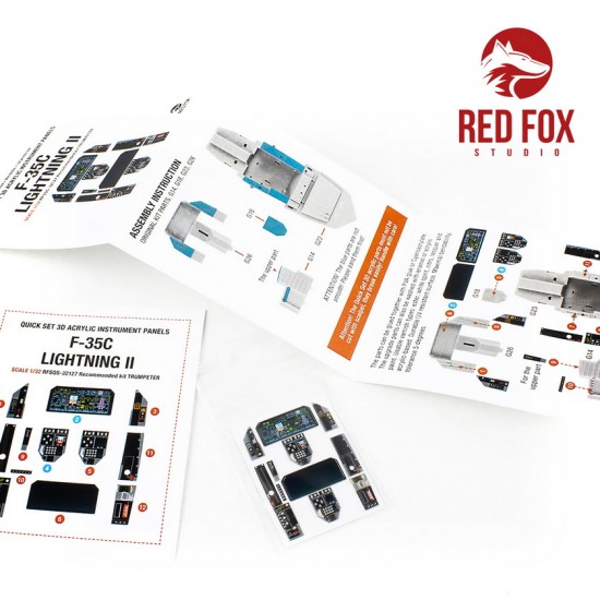 1/32 Lockheed Martin F-35C Lightning II Instrument Panels for Trumpeter kit