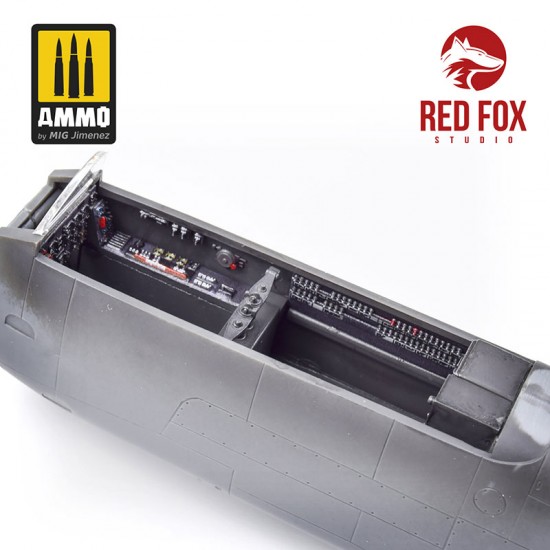 1/48 HE 219A-7 Uhu Cockpit Instrument Panels & Detail Parts for Tamiya