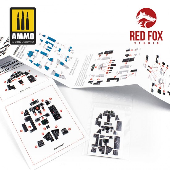 1/48 Grumman F-14D Tomcat Cockpit Instrument Panels & Detail Parts for Tamiya