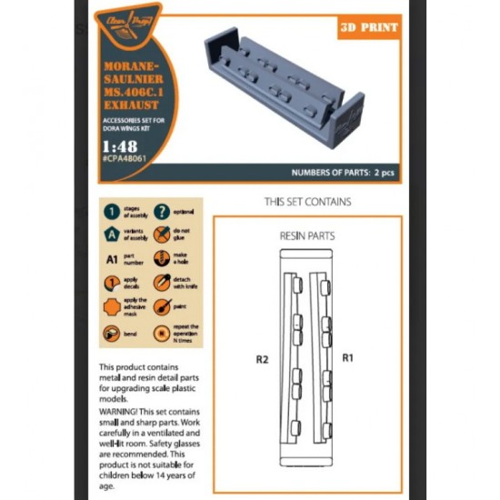 1/48 Morane-Saulnier Exhausts for Dora Wings kits