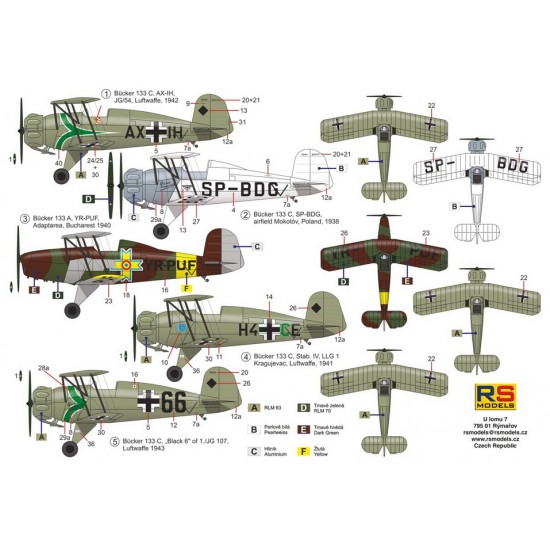 1/72 Luftwaffe Bucker 133 A/C Advanced Trainer