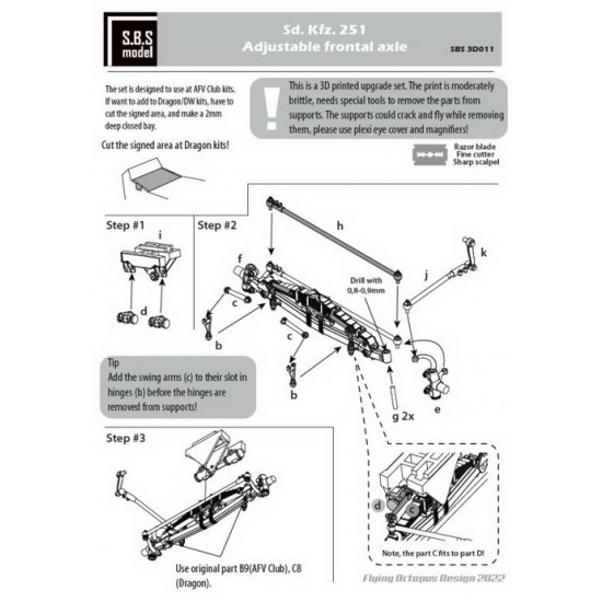 1/35 SdKfz.251 Adjustable Frontal Axle for AFV Club/Dragon kits