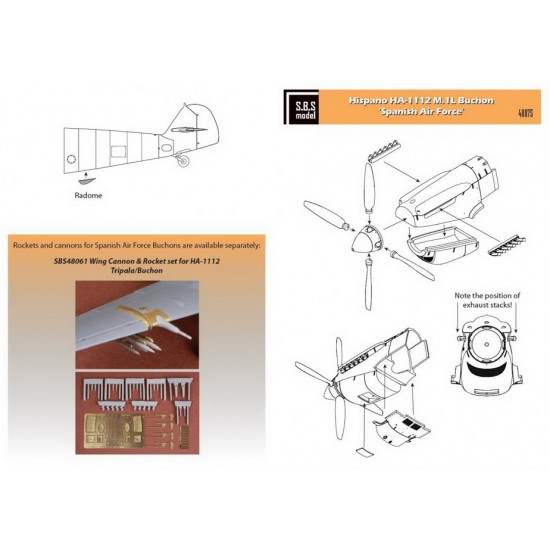 1/48 Spanish AF Hispano HA-1112 M.1L Buchon Conversion set for Tamiya Bf-109G-6 kit