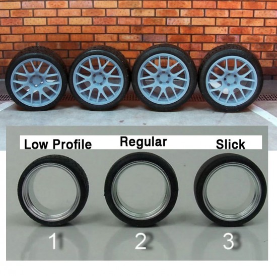 1/24 19 BBS CH-R Wheels #1 w/Low Profile Tread Tyres