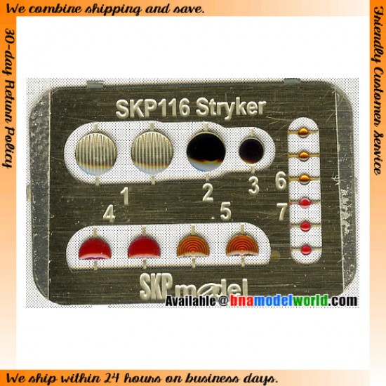 1/35 Stryker Lenses and Tail Lights for AFV Club/Trumpeter kits