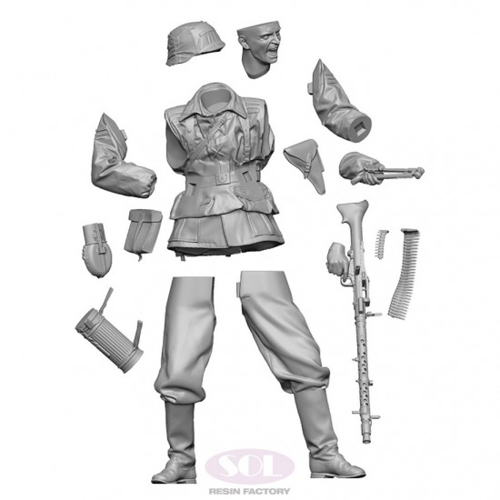 1/16 WWII German Infantry MG34 Gunner