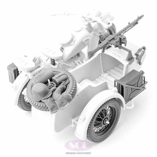 1/16 WWII Greman R75 with Sidecar Upgrade Parts Set for Freedom Model kits