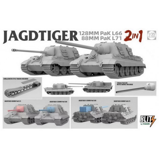 1/35 Jagdtiger 128mm PaK L66 88mm PaK L71 (2in1)