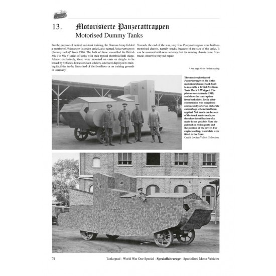 WWI Special Vol.12 SPEZIALFAHRZEUGE Specialised Vehicles (English, 96 pages)