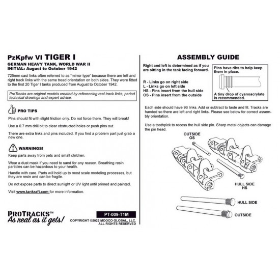 1/35 Tiger I Initial Mirror Type Cast Links for Academy 13264/Dragon/RFM kits