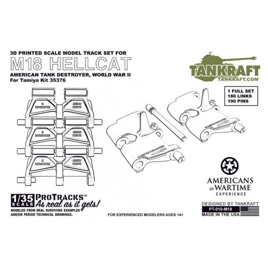 1/35 M18 Hellcat Cast Steel Tracks for Tamiya Kit #35376