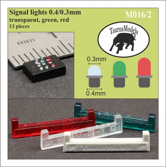 Cockpit Signal Lights 0.4/0.3mm (transparent, green, red, 13pcs)