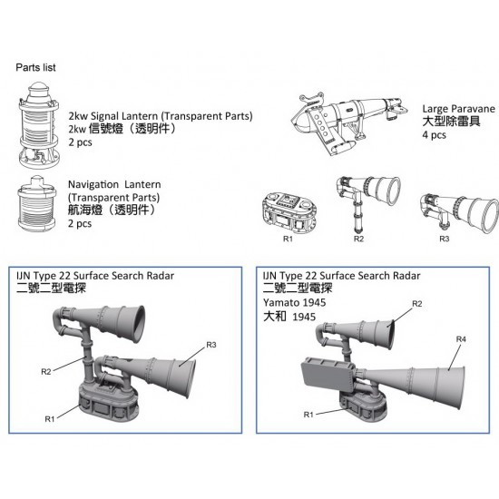1/200 IJN Type 22 Surface Search Radar & Large Paravane