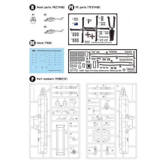 1/350 ROKS Son Won-il Class Submarine w/Super Lynx Mk.99