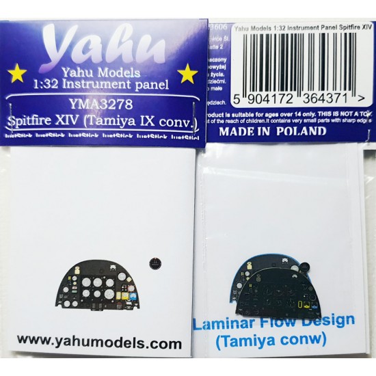 1/32 Spitfire XIV Instrument Panel Coversion set for Laminar Flow Design (Tamiya Conw)