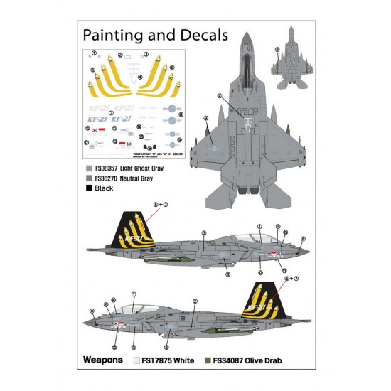 1/144 ROK AF KAI KF-21 Boramae Twin Seats Jet Fighter