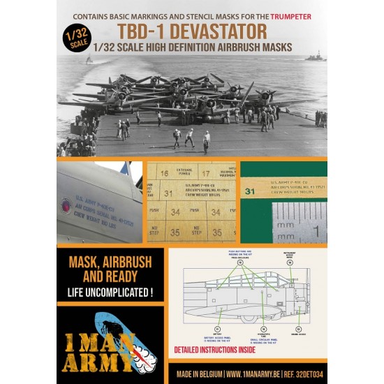 1/32 TBD-1 Devastator Basic and Stencil Masks for Trumpeter kits