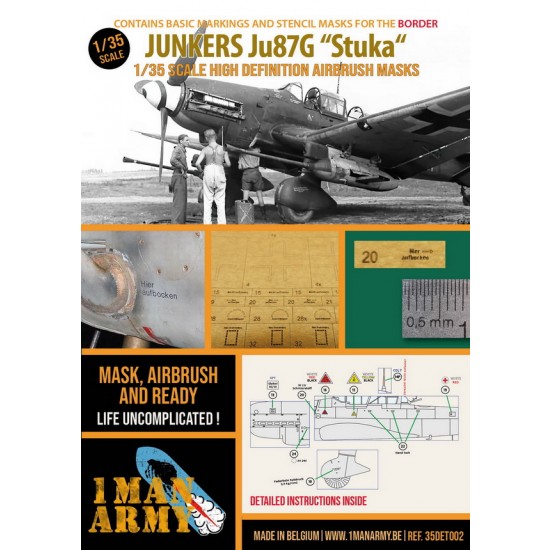 1/35 Junkers Ju87G Stuka Basic Markings and Stencil Paint Masks for Border kits