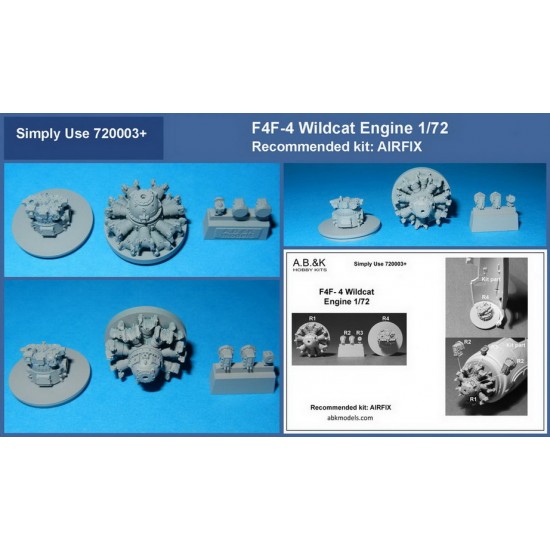 1/72 Grumman F4F-4 Wildcat Engine for Airfix kits