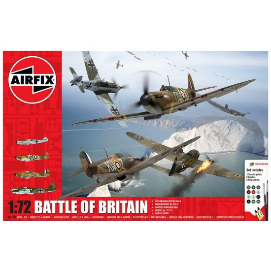 1/72 Battle of Britain Gift Set (kit, acrylic paint, Poly cement, brush)