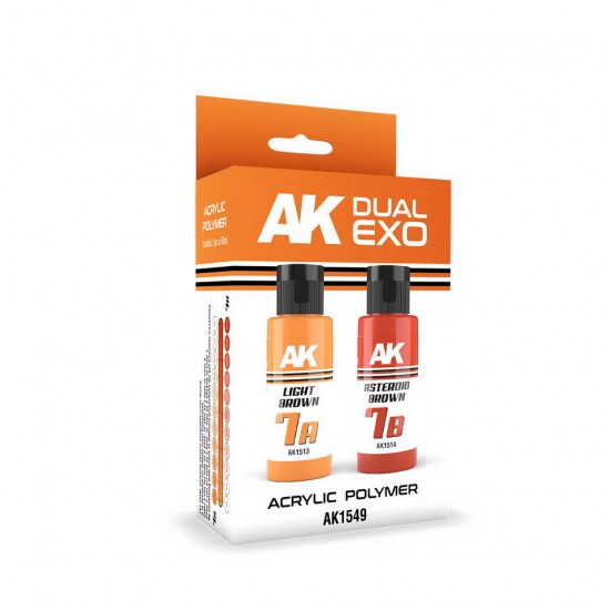 Acrylic Paint Set - Dual Exo #Light Brown & Asteroid Brown (2x 60ml) for Gunpla/Sci-Fi