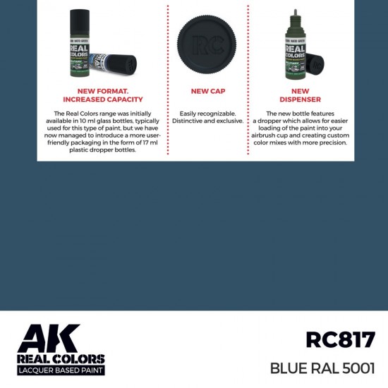 Real Colours Lacquer Based Paint - Standard #Blue RAL 5001 (17ml)