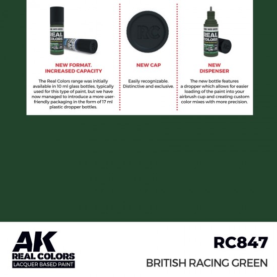 Real Colours Lacquer Based Paint - Civil #British Racing Green (17ml)