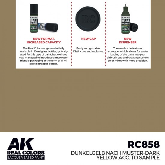 Real Colours Lacquer Based Paint - Military #Dunkelgelb Nach Muster-Dark Yellow (17ml)