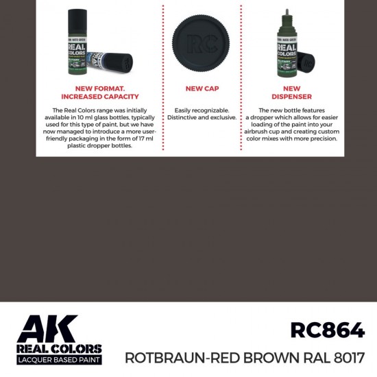 Real Colours Lacquer Based Paint - Military #Rotbraun-Red Brown RAL 8017 (17ml)