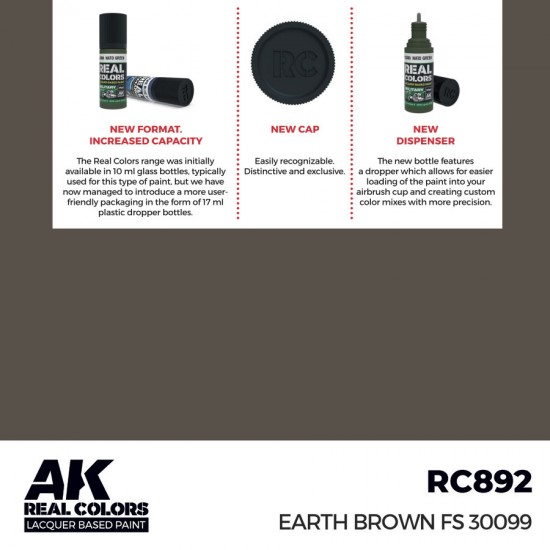 Real Colours Lacquer Based Paint - Military #Earth Brown FS 30099 (17ml)