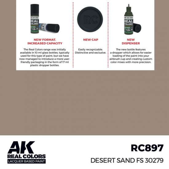 Real Colours Lacquer Based Paint - Military #Desert Sand FS 30279 (17ml)