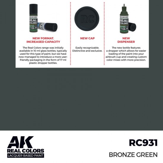 Real Colours Lacquer Based Paint - Military #Bronze Green (17ml)