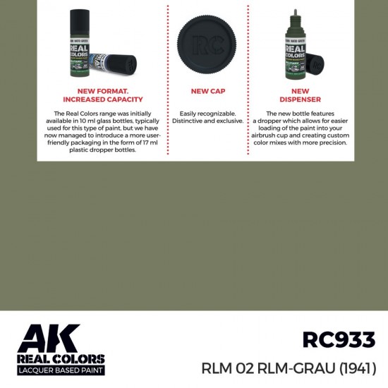 Real Colours Lacquer Based Paint - Military #RLM 02 RLM-GRAU (1941) (17ml)